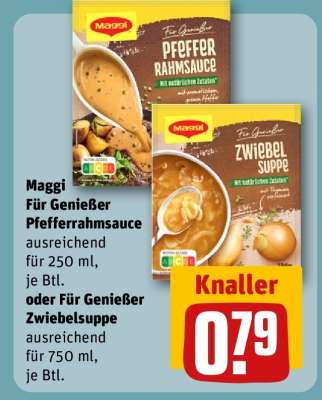 Maggi Für Genießer Pfefferrahmsauce oder Für Genießer Zwiebelsuppe