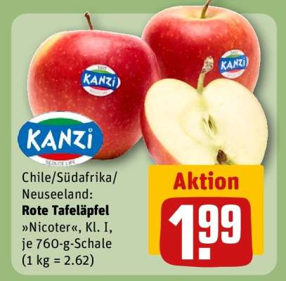 Rote Tafeläpfel »Nicoter«, Kl. I