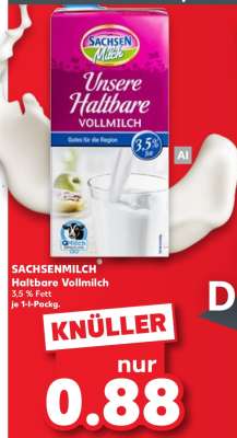 SACHSENMILCH Haltbare Vollmilch