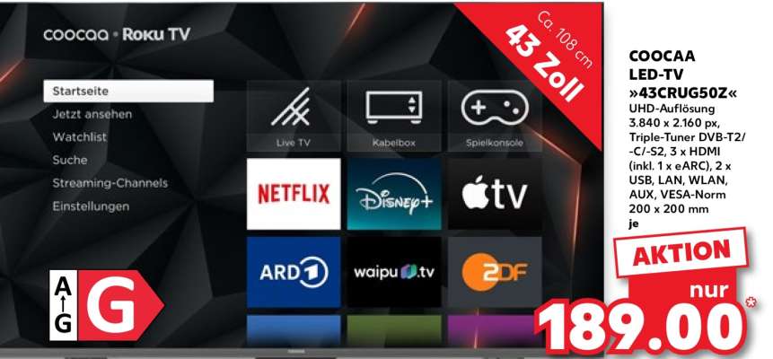 COOCAA LED-TV »43CRUG50Z«