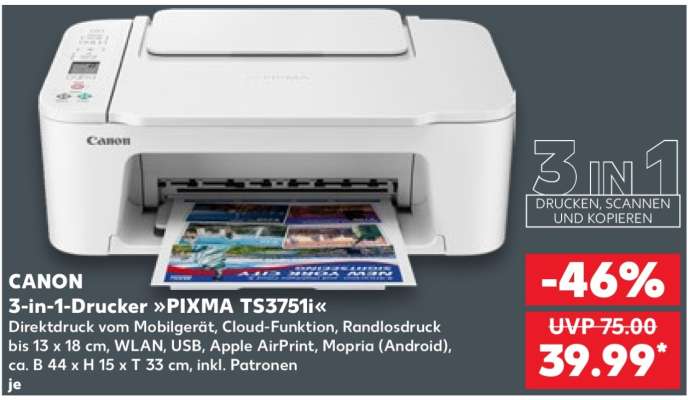 3-in-1-Drucker »PIXMA TS3751i«