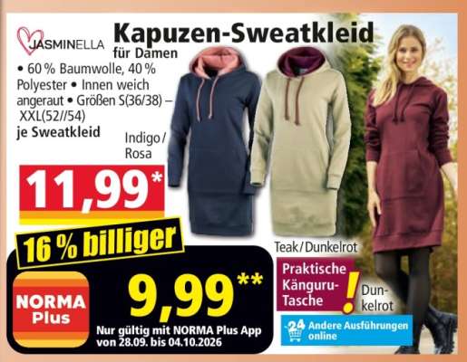 Kapuzen- Sweatkleid
