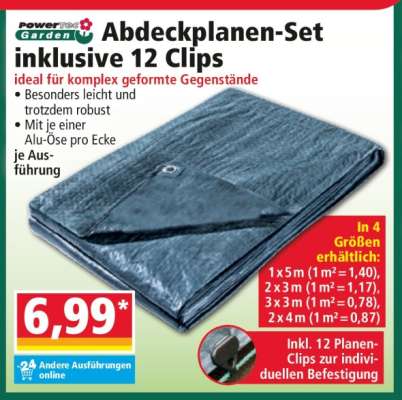 Abdeckplanen-Set inklusive 12 Clips