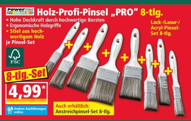 Holz-Profi-Pinsel „PRO“ 8-tlg.