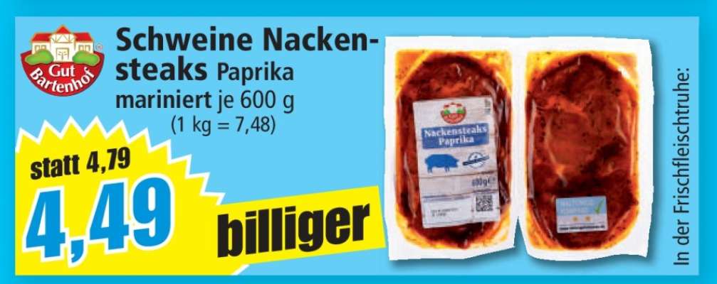 Schweine Nackensteaks Paprika