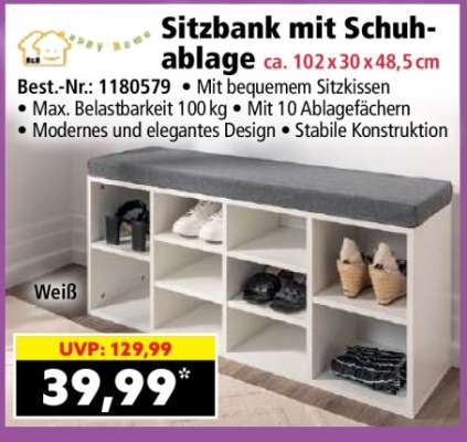 Sitzbank mit Schuhablage