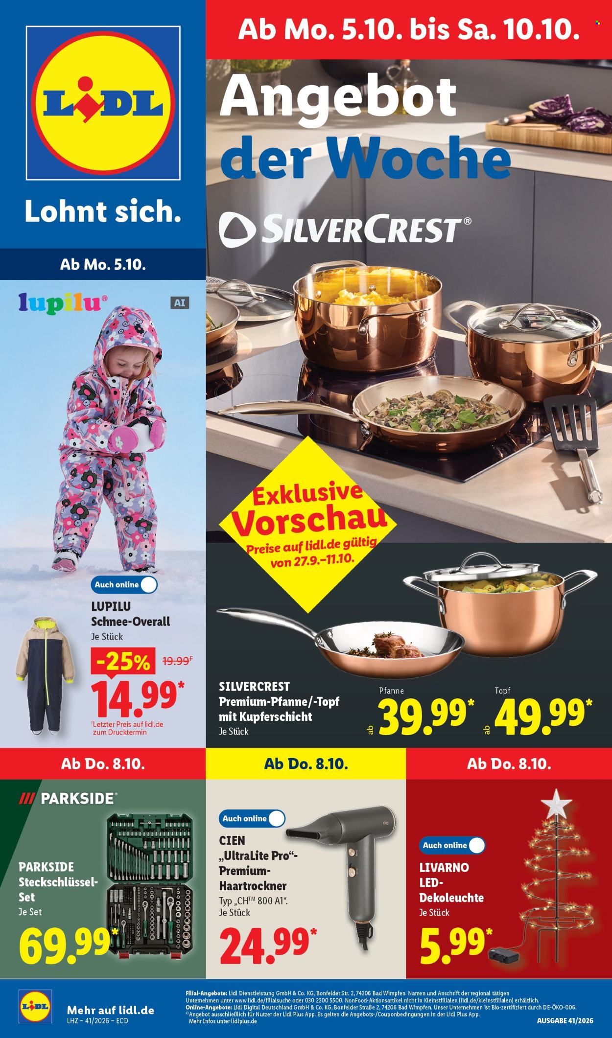 Lidl Prospekte  - 5.10.2026 - 10.10.2026. Seite 1