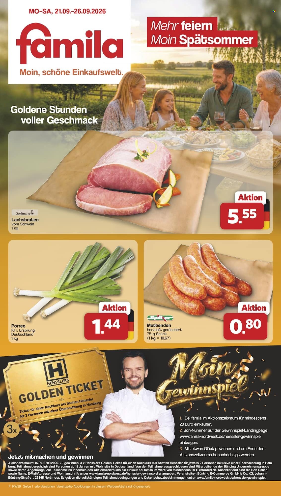 famila Prospekte  - 21.09.2026 - 26.09.2026. Seite 1