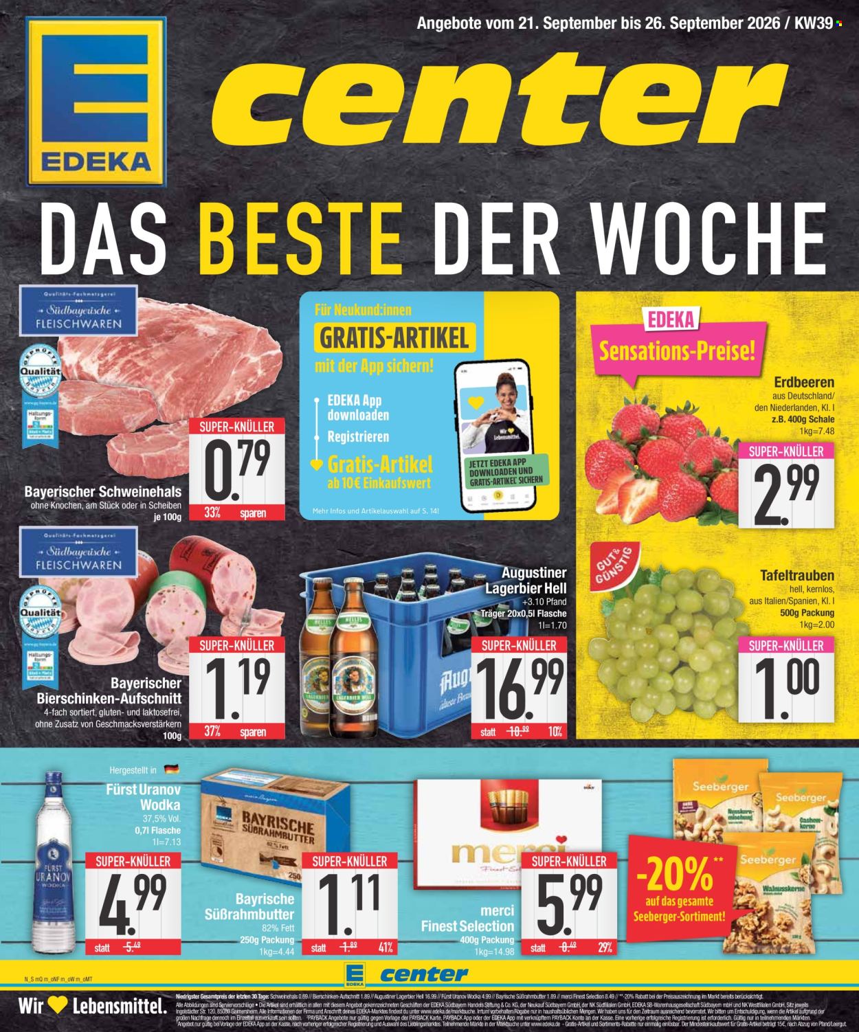 Edeka Prospekte  - 21.09.2026 - 26.09.2026. Seite 1