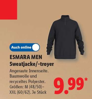 ESMARA MEN Sweatjacke/-troyer