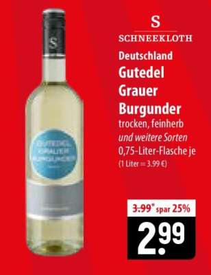 Schneekloth Deutschland Gutedel Grauer Burgunder