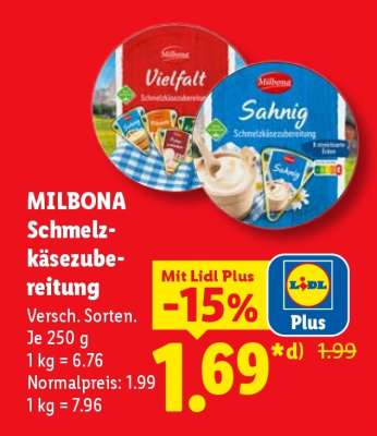 Milbona Schmelzkäsezubereitung