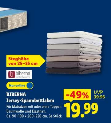 biberna Jersey-Spannbettlaken