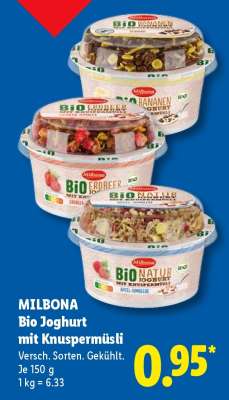 Milbona Bio Joghurt mit Knuspermüsli