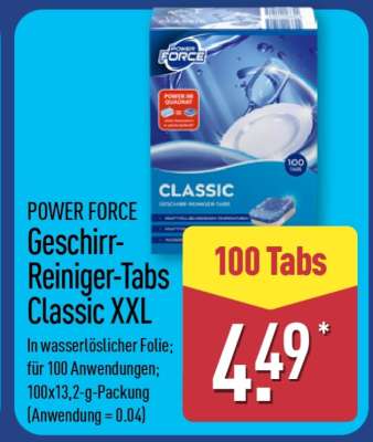 POWER FORCE Geschirr-Reiniger-Tabs Classic XXL