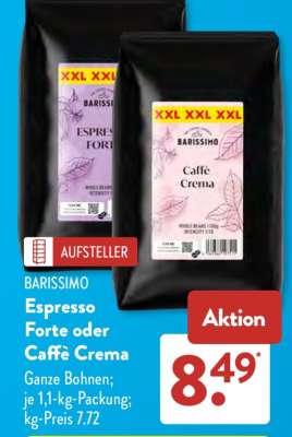 BARISSIMO Espresso Forte oder Caffè Crema
