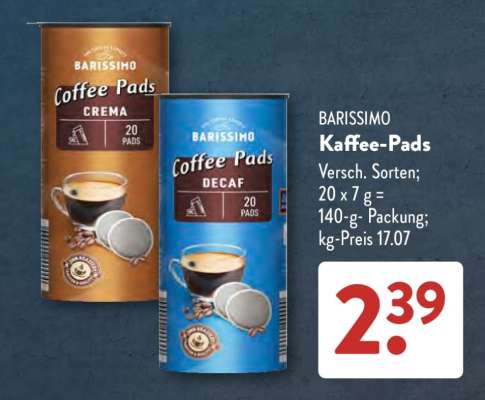 BARISSIMO Kaffee-Pads