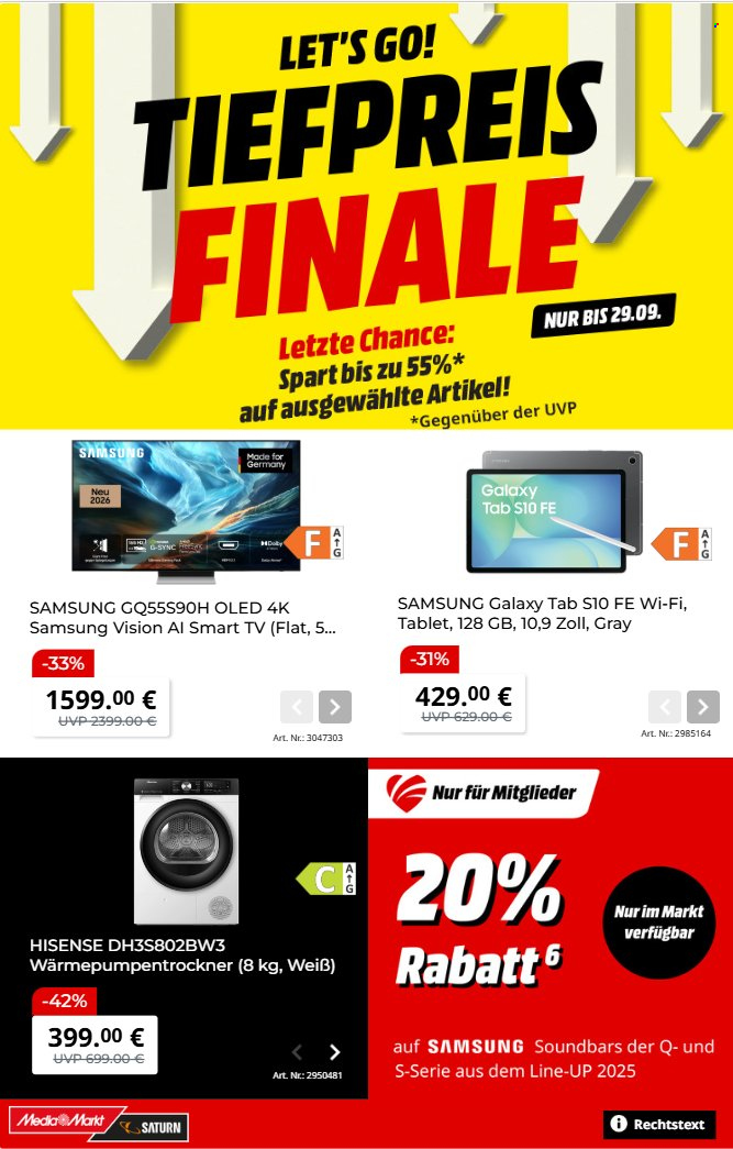 MediaMarkt Prospekte  - 21.09.2026 - 29.09.2026. Seite 1
