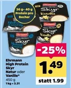 Ehrmann High Protein Skyr Natur oder Vanille