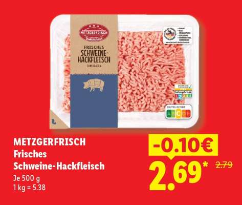 Metzgerfrisch Frisches Schweine­ Hackfleisch