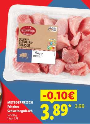 Metzgerfrisch Frisches Schweinegulasch