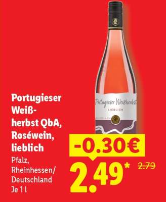Portugieser Weißherbst QbA, Roséwein, lieblich