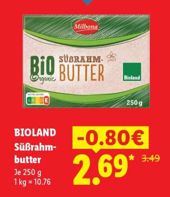 Bioland Süßrahm Butter