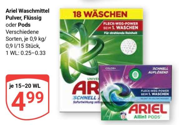 Ariel Waschmittel Pulver, Flüssig oder Pods