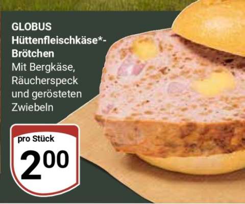 GLOBUS Hüttenfleischkäse*-Brötchen