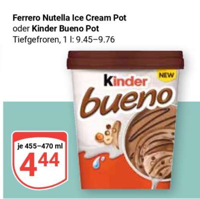 Ferrero Nutella Ice Cream Pot oder Kinder Bueno Pot