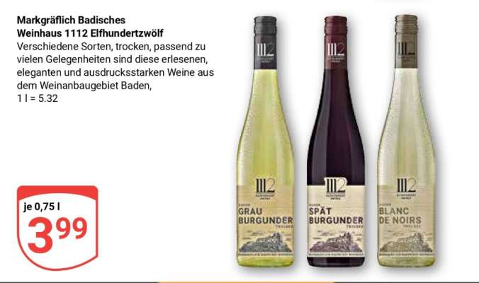 Markgräflich Badisches Weinhaus 1112 Elfhundertzwölf