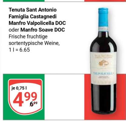 Tenuta Sant Antonio Famiglia Castagnedi Manfro Valpolicella DOC oder Manfro Soave DOC