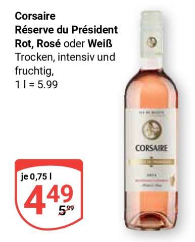 Corsaire Réserve du Président Rot, Rosé oder Weiß