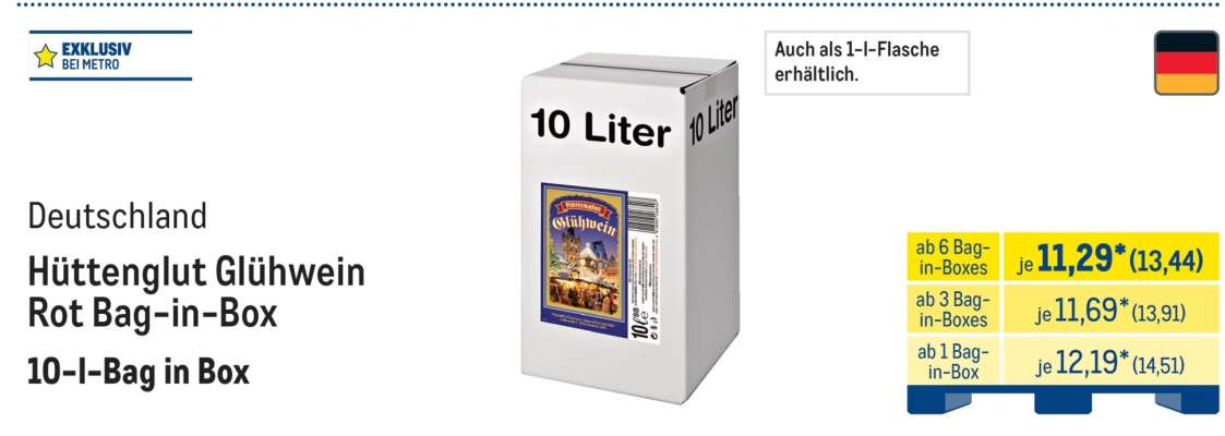 Hüttenglut Glühwein Rot Bag-in-Box