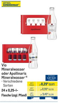 Vio Mineralwasser oder Apollinaris Mineralwasser