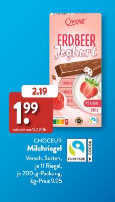 CHOCEUR Milchriegel