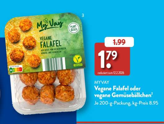 MYVAY Vegane Falafel oder vegane Gemüsebällchen