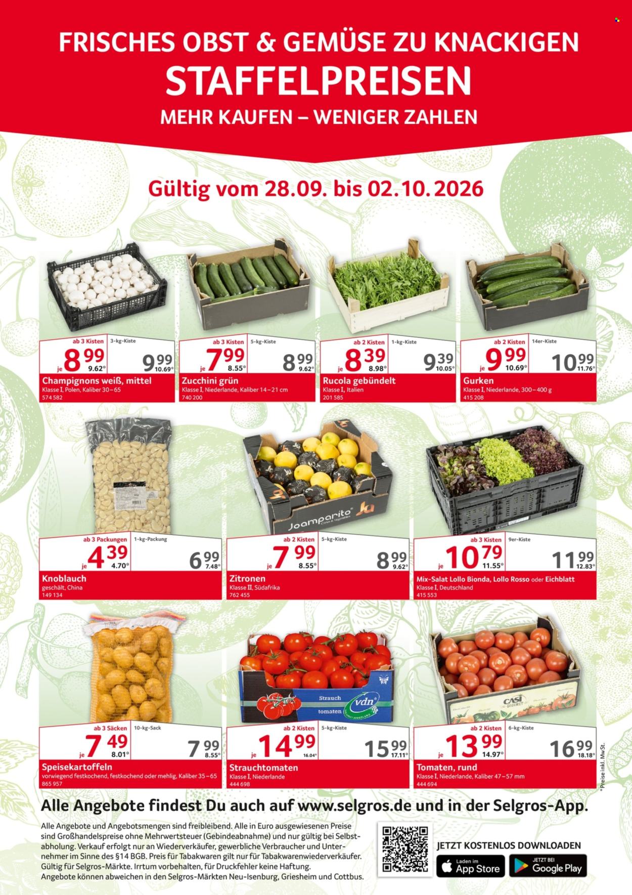 Selgros Prospekte  - 28.09.2026 - 2.10.2026. Seite 1