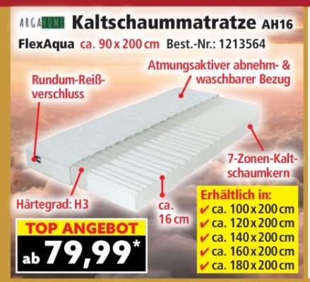 Kaltschaummatratze AH16