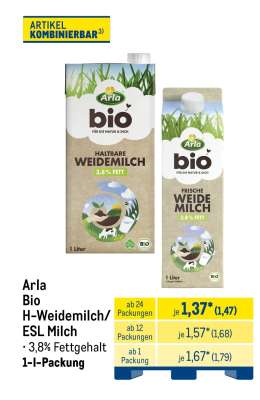 Arla Bio H-Weidemilch/ESL Milch