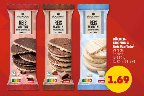 BÄCKER-KRÖNUNG Reis Waffeln