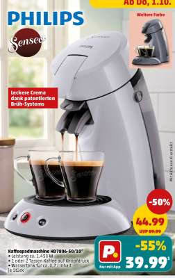 Kaffeepadmaschine HD7806/50,10°