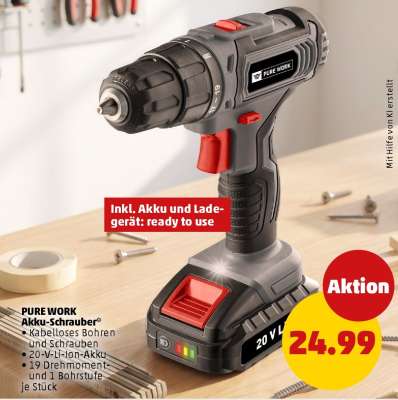 PURE WORK Akku-Schrauber