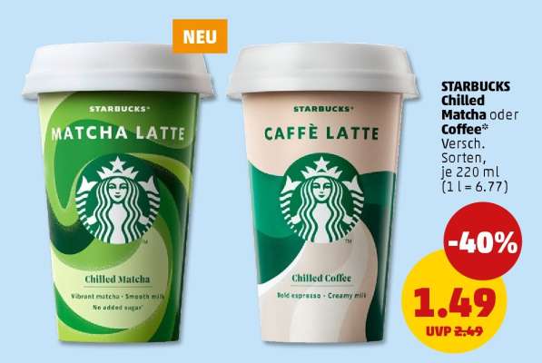 STARBUCKS Chilled Matcha oder Coffee