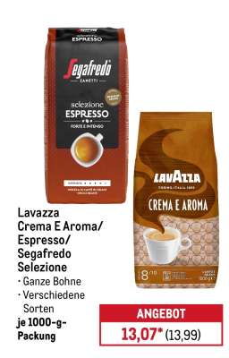 Lavazza Crema E Aroma/Espresso/Segafredo Selezione