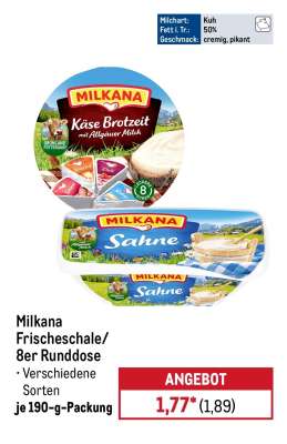Milkana Frischeschale/8er Runddose