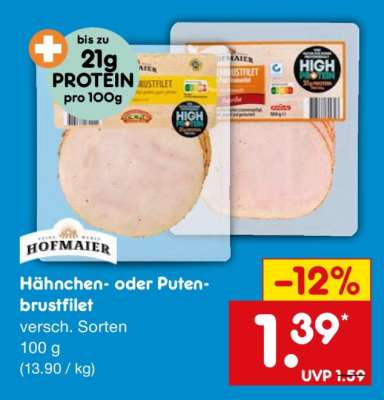 Hähnchen- oder Putenbrustfilet