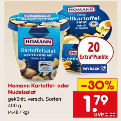 Homann Kartoffel- oder Nudelsalat