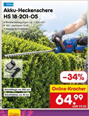 Akku-Heckenschere HS 18-201-05
