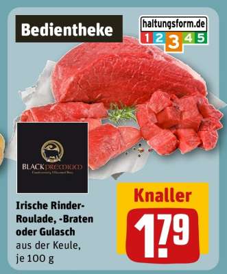 Irische Rinder-Roulade, -Braten oder Gulasch